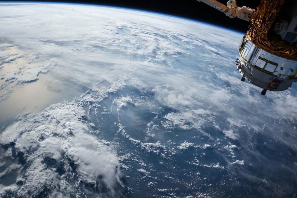 Satellite orbiting above the Earth